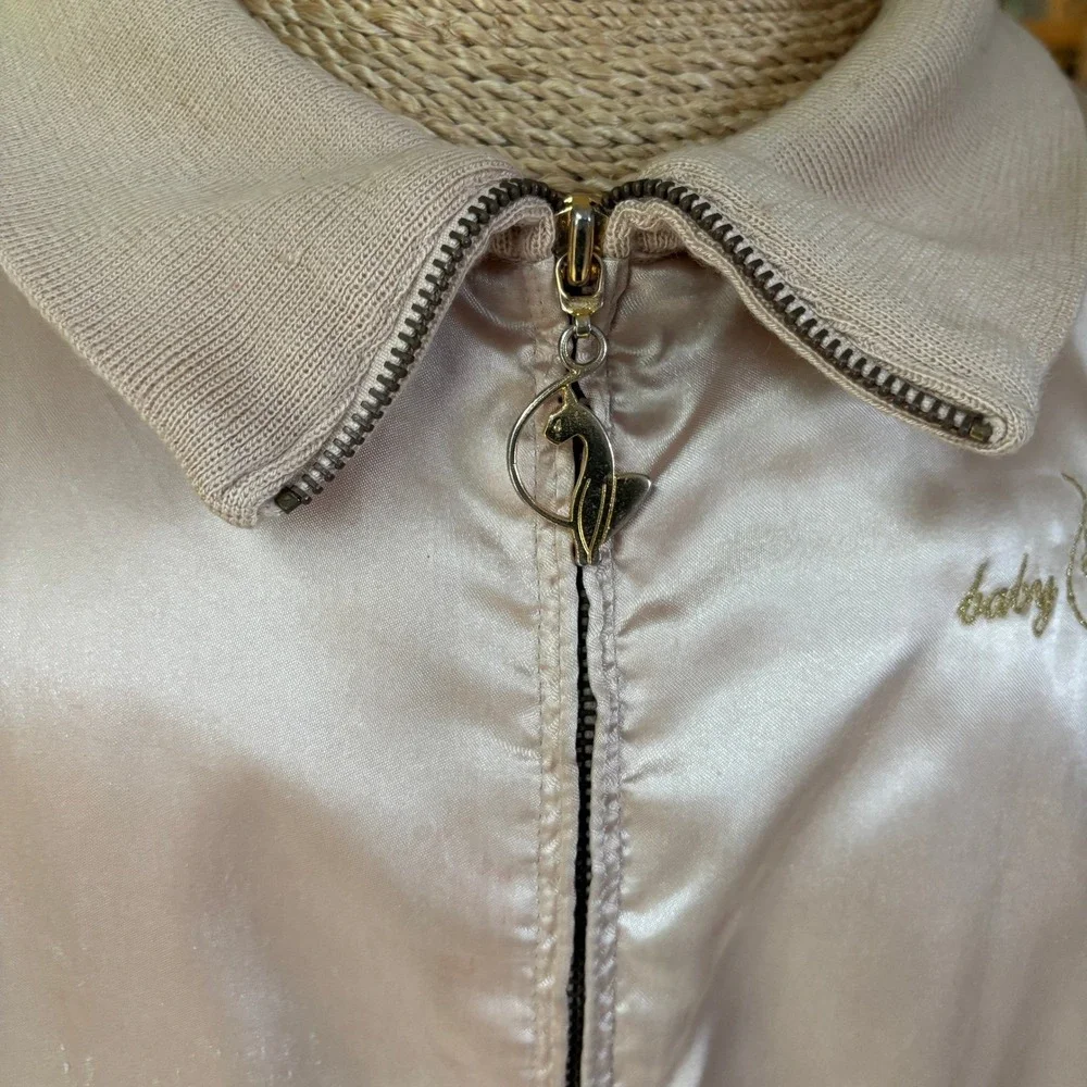 Baby Phat Women's 2X‎ Champagne Bomber Jacket Embroidered Logo Y2K - Picture 6 of 16